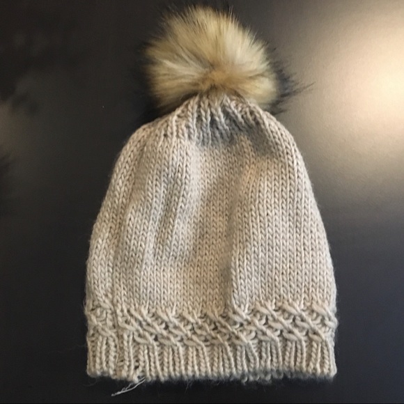 FRATELLI TALLI beige wool blend beanie with pom - Picture 5 of 6